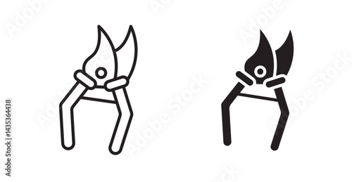 Pruning shears icons. Vector isolated elements concept