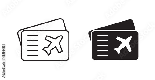 Plane ticket icons. Vector isolated elements concept