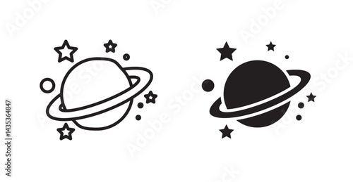 Planet saturn icons. Vector isolated elements concept