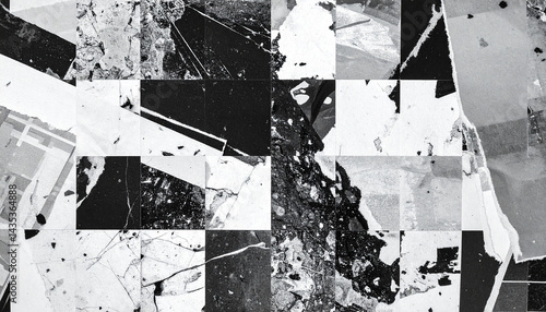 Wallpaper Mural Vintage black and white collage background. Grunge art. Abstract textures and shapes, paper, stone Torontodigital.ca