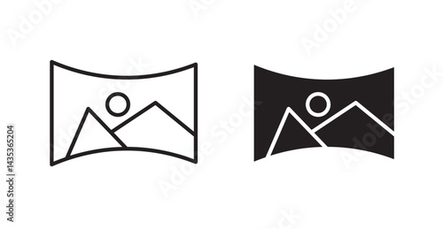 Panoramic view icons. Vector isolated elements concept
