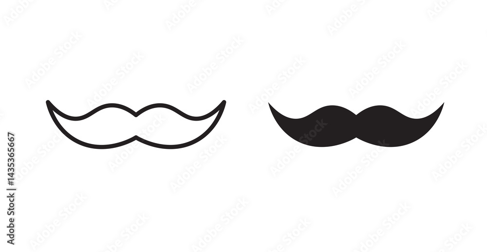 Moustache icons. Vector isolated elements concept Moustache icons. Vector isolated elements concept