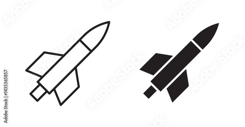 Missile icons. Vector isolated elements concept