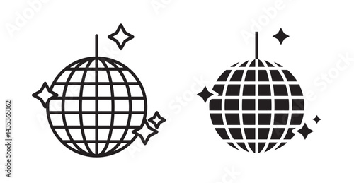 Mirror ball icons. Vector isolated elements concept