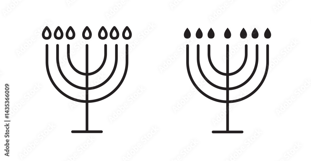 Menorah icons. Vector isolated elements concept Menorah icons. Vector isolated elements concept