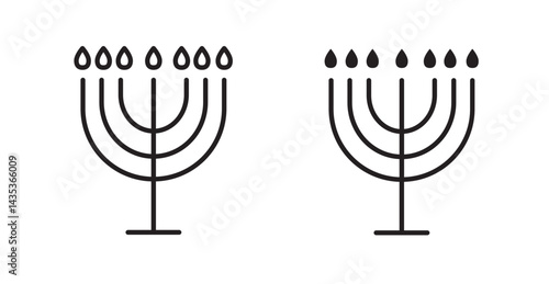 Menorah icons. Vector isolated elements concept