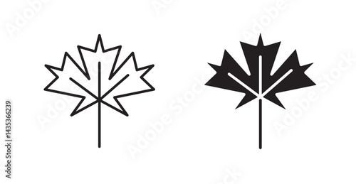 Maple leaf icons. Vector isolated elements concept