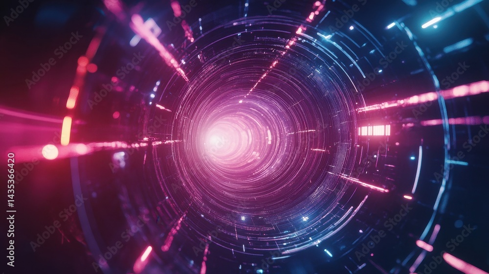abstract neon tunnel light abstract neon tunnel light