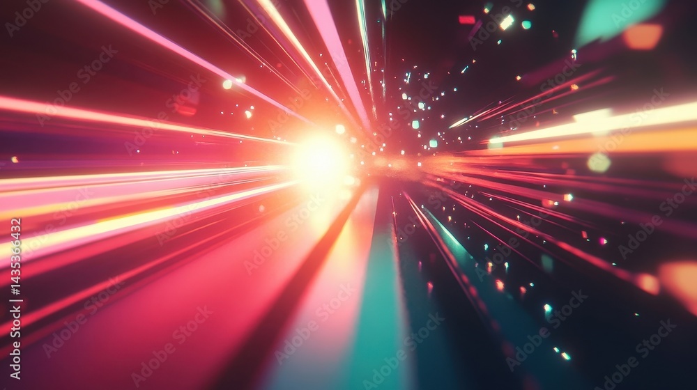 Naklejka premium abstract light speed tunnel futuristic background