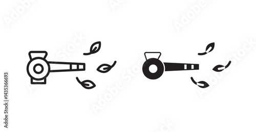 Leaf blower icons. Vector isolated elements concept