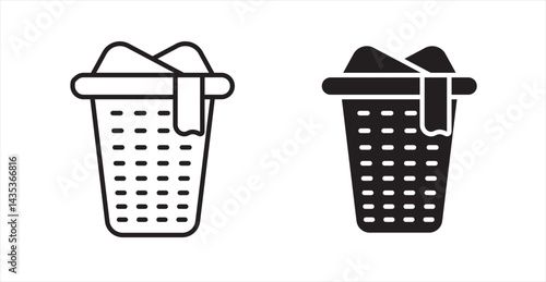 Laundry basket icons. Vector isolated elements concept
