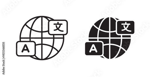 Language icons. Vector isolated elements concept