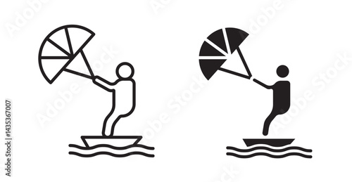 Kitesurf sign icons. Vector isolated elements concept