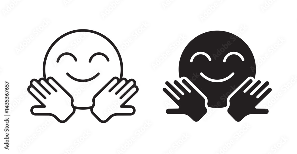 Obraz premium Hugging emoji icons. Vector isolated elements concept