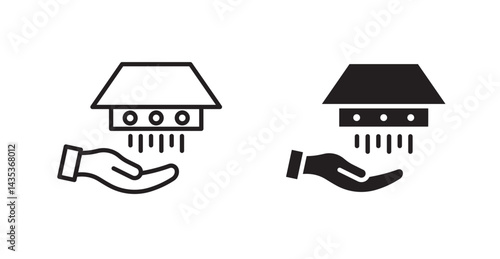 Hand dryer icons. Vector isolated elements concept