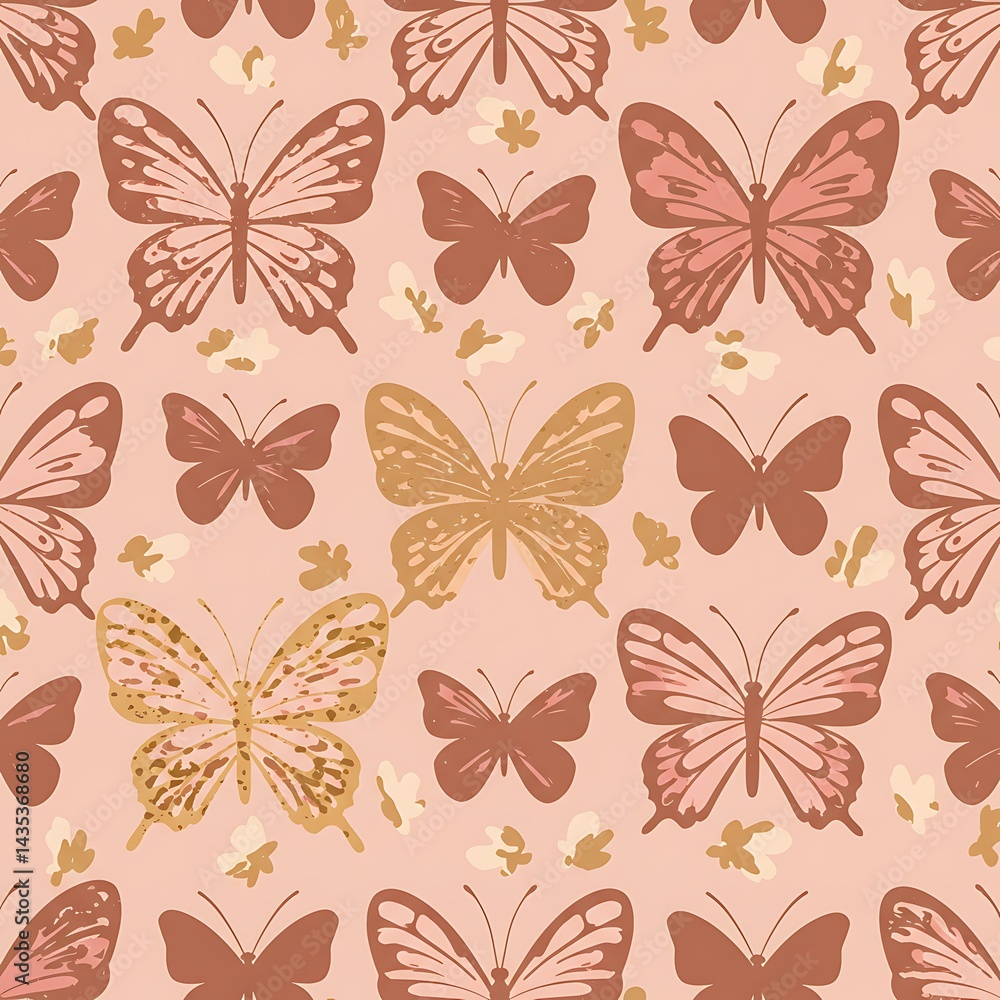 Blush Butterflies & Golden Dust AI Generated Blush Butterflies & Golden Dust AI Generated