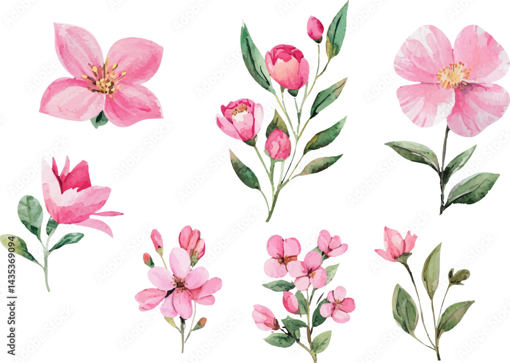 Fototapeta premium seamless pattern with pink flowers