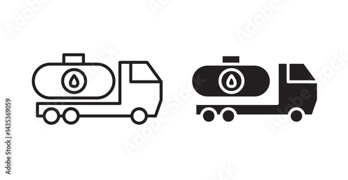 Fuel truck icons. Vector isolated elements concept