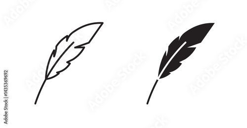 Feather icons. Vector isolated elements concept