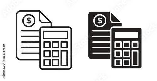 Estimate icons. Vector isolated elements concept
