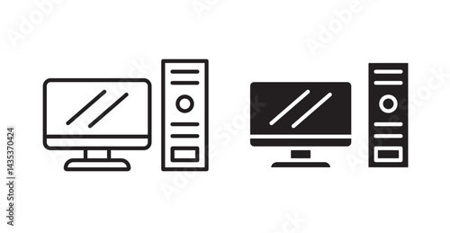 Desktop computer icons. Vector isolated elements concept