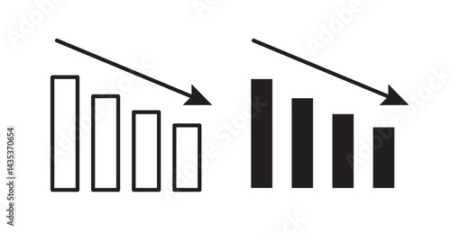 Decrease icons. Vector isolated elements concept