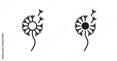 Dandelion icons. Vector isolated elements concept