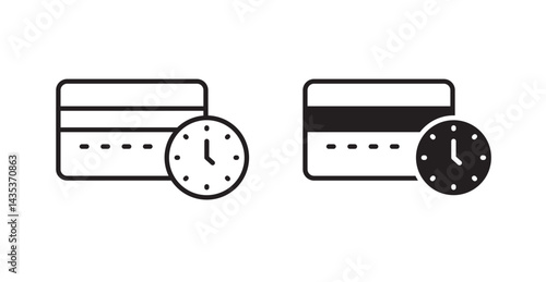 Credit history icons. Vector isolated elements concept