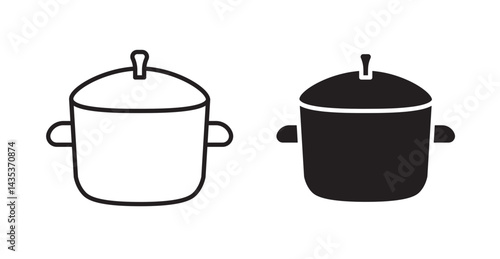 Crock pot icons. Vector isolated elements concept