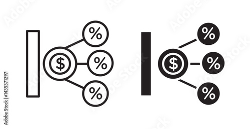 Commission icons. Vector isolated elements concept