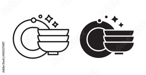 Clean plate icons. Vector isolated elements concept