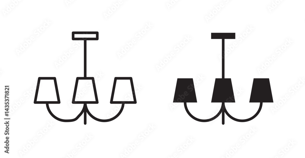 Obraz premium Chandelier icons. Vector isolated elements concept