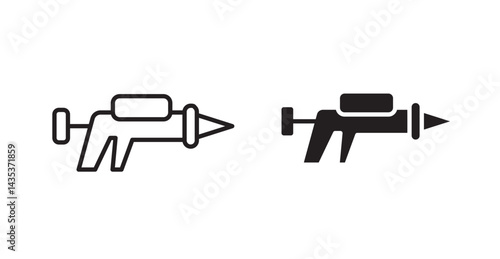 Caulk gun icons. Vector isolated elements concept