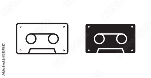 Cassette tape icons. Vector isolated elements concept
