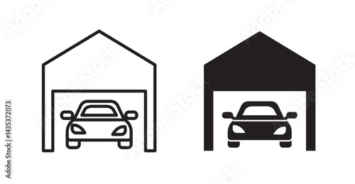 Car garage icons. Vector isolated elements concept