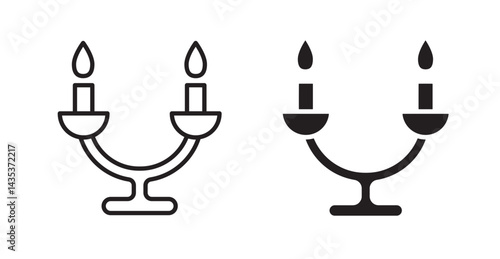 Candelabra icons. Vector isolated elements concept