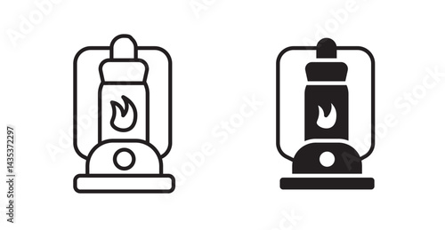 Camping lantern icons. Vector isolated elements concept