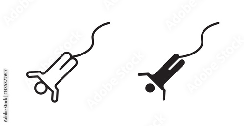 Bungee jumping icons. Vector isolated elements concept