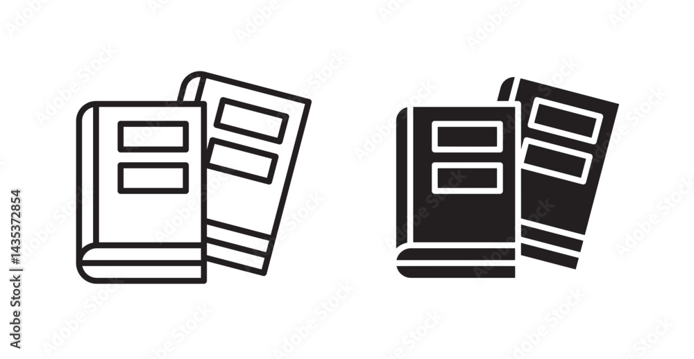 Books icons. Vector isolated elements concept Books icons. Vector isolated elements concept