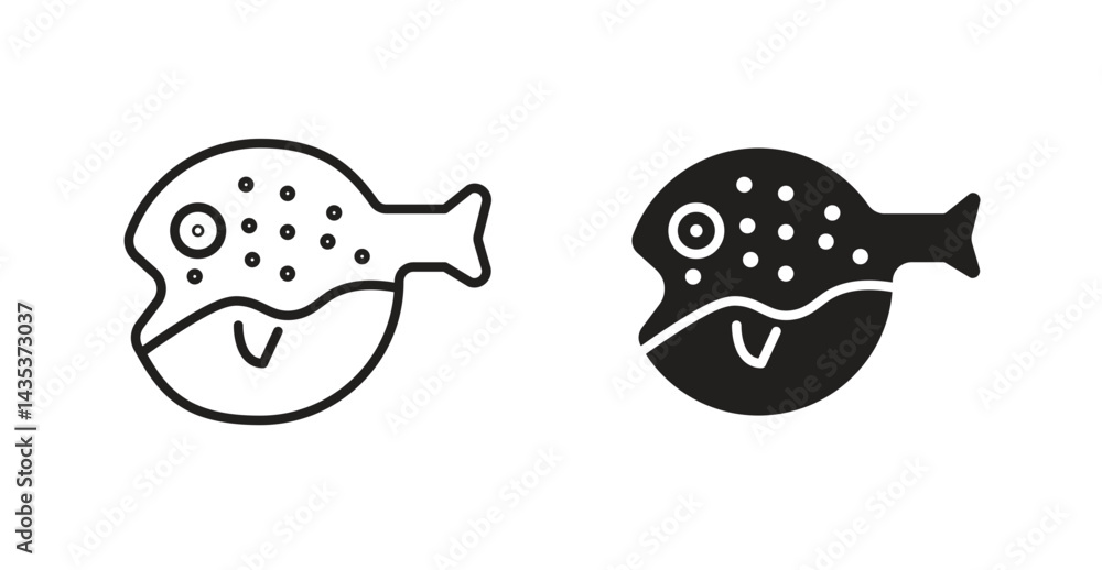 Blowfish icons. Vector isolated elements concept Blowfish icons. Vector isolated elements concept