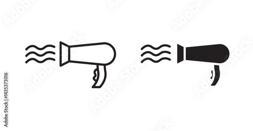 Blow dryer icons. Vector isolated elements concept