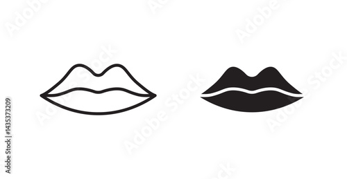 Big lips icons. Vector isolated elements concept
