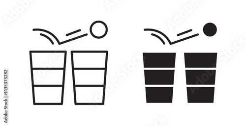 Beer pong icons. Vector isolated elements concept