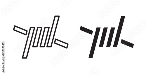 Barbed wire icons. Vector isolated elements concept