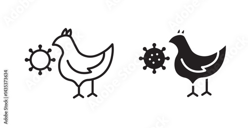 Avian Influenza icons. Vector isolated elements concept