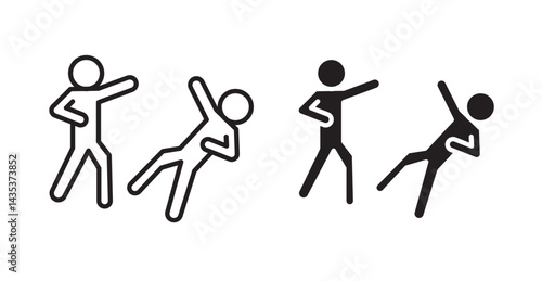 Assault icons. Vector isolated elements concept