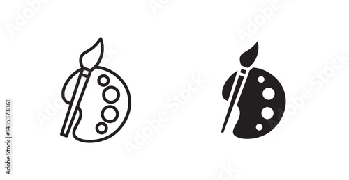 Artist color palette icons. Vector isolated elements concept