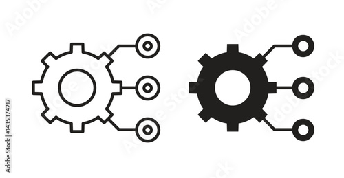 Allocation icons. Vector isolated elements concept