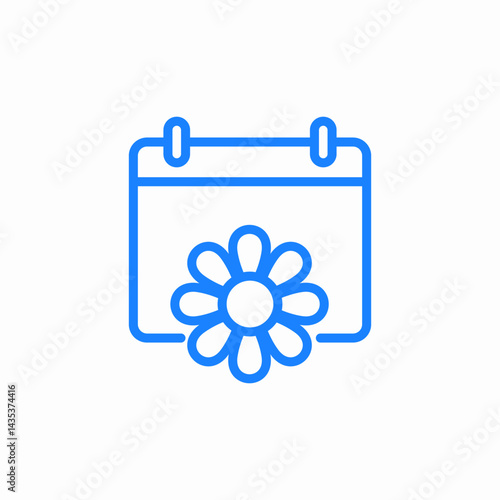spring calendar icon sign vector