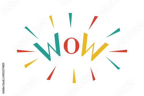 Wow! scream in trendy pop art style vector illustration on white background.